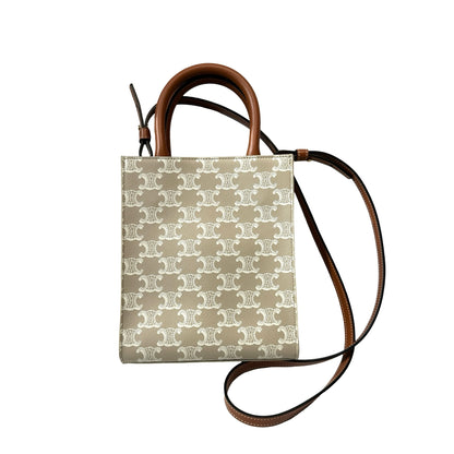 Used CÉLINE MINI CABAS VERTICAL Cross Body Bag Beige