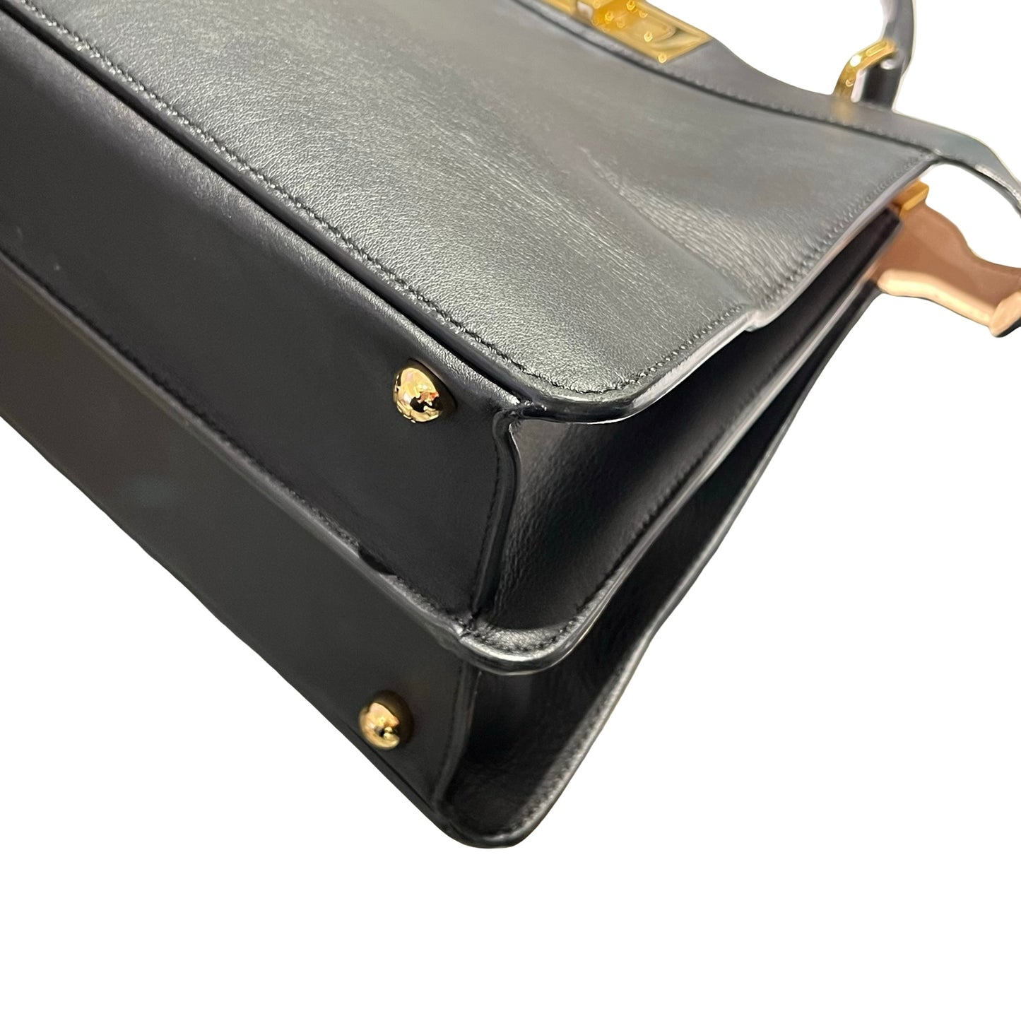 Used FENDI Peekaboo Handbag Black GHW