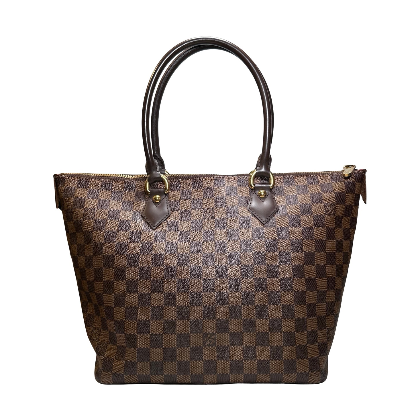 Used LOUIS VUITTON Monogram Damier Saleya Hobo Bag Brown GHW