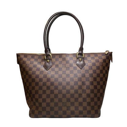 Used LOUIS VUITTON Monogram Damier Saleya Hobo Bag Brown GHW