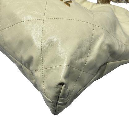 Used CHANEL Shoulder Bag Navy Beige GHW