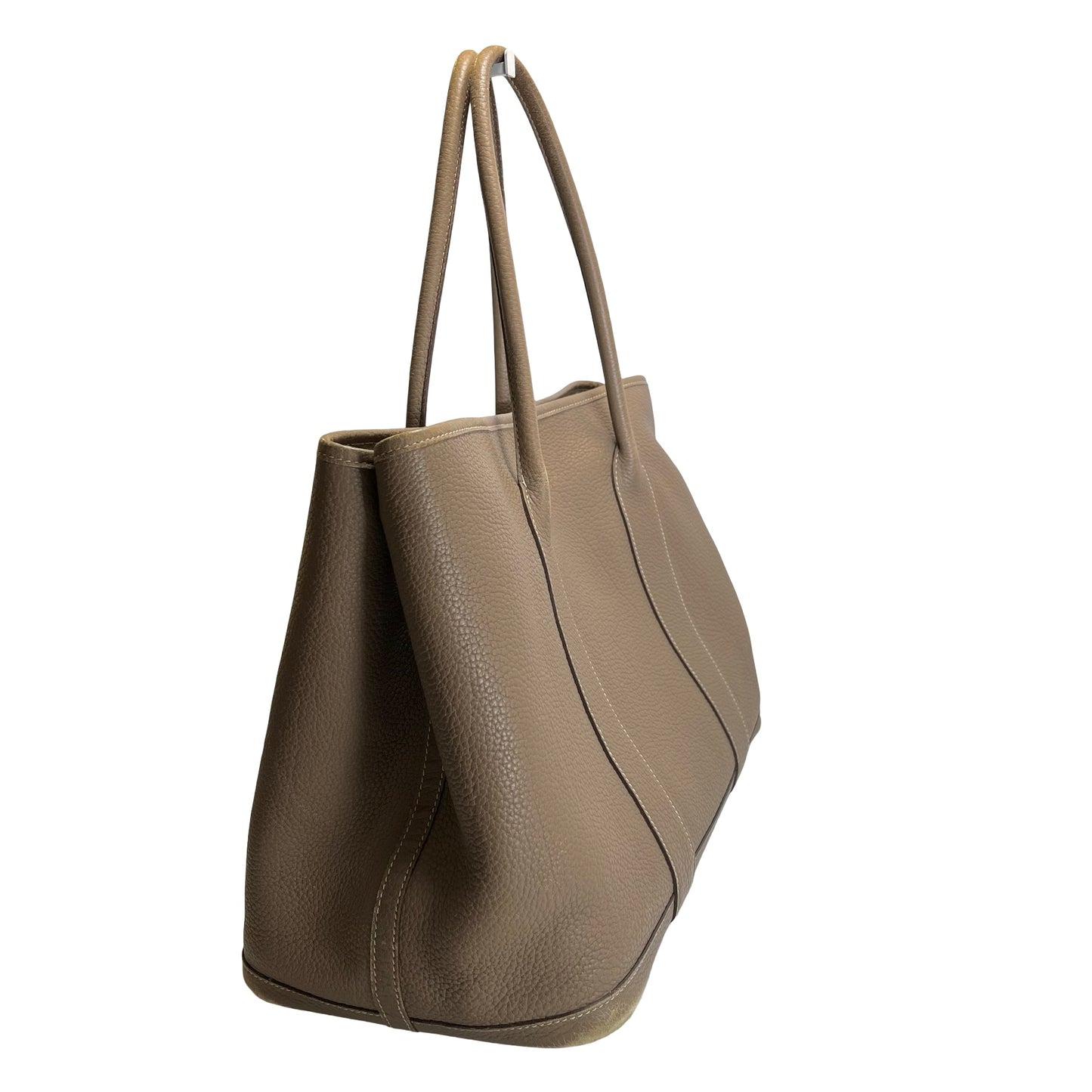 Used HERMES Negonda Leather Garden Party Tote Bag Etoupe