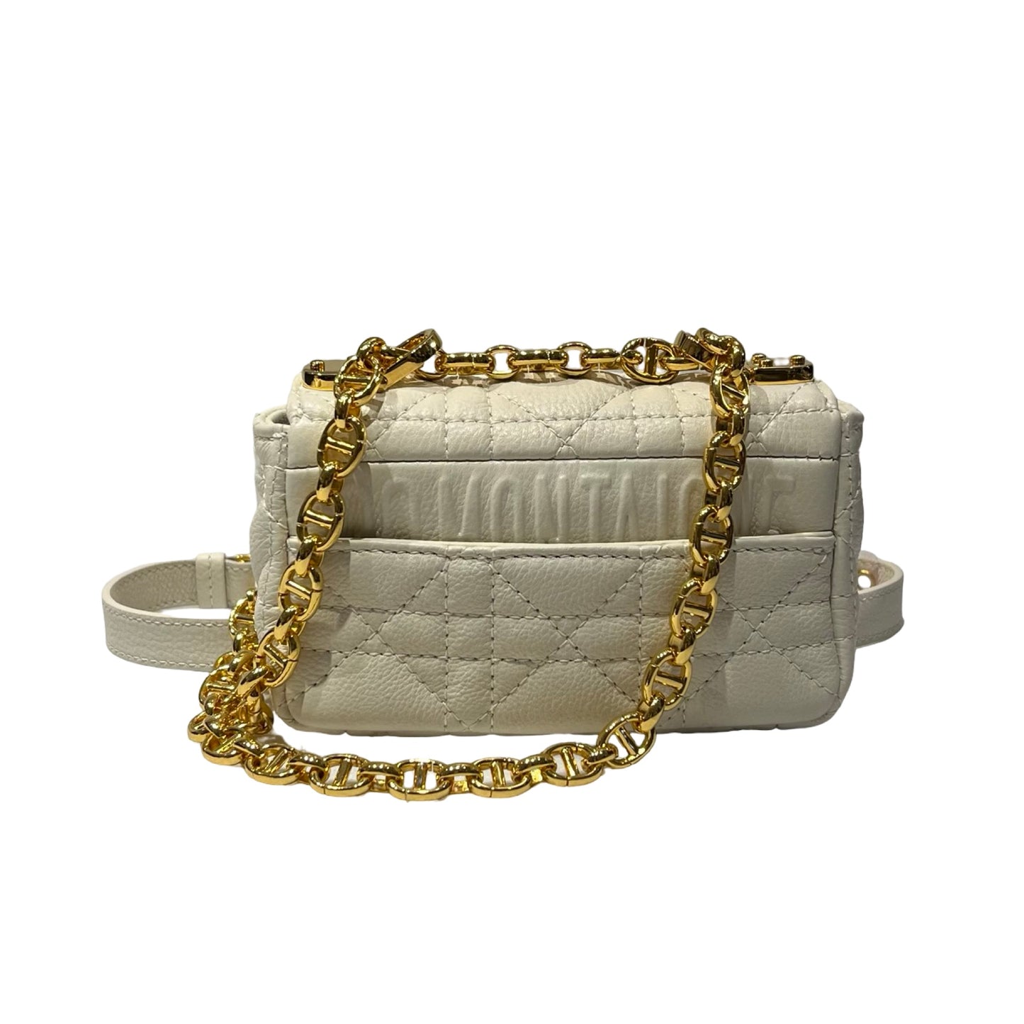 Used DIOR Cross Body Bag White GHW