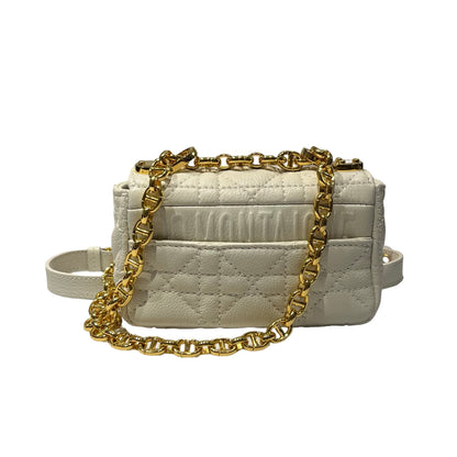 Used DIOR Cross Body Bag White GHW
