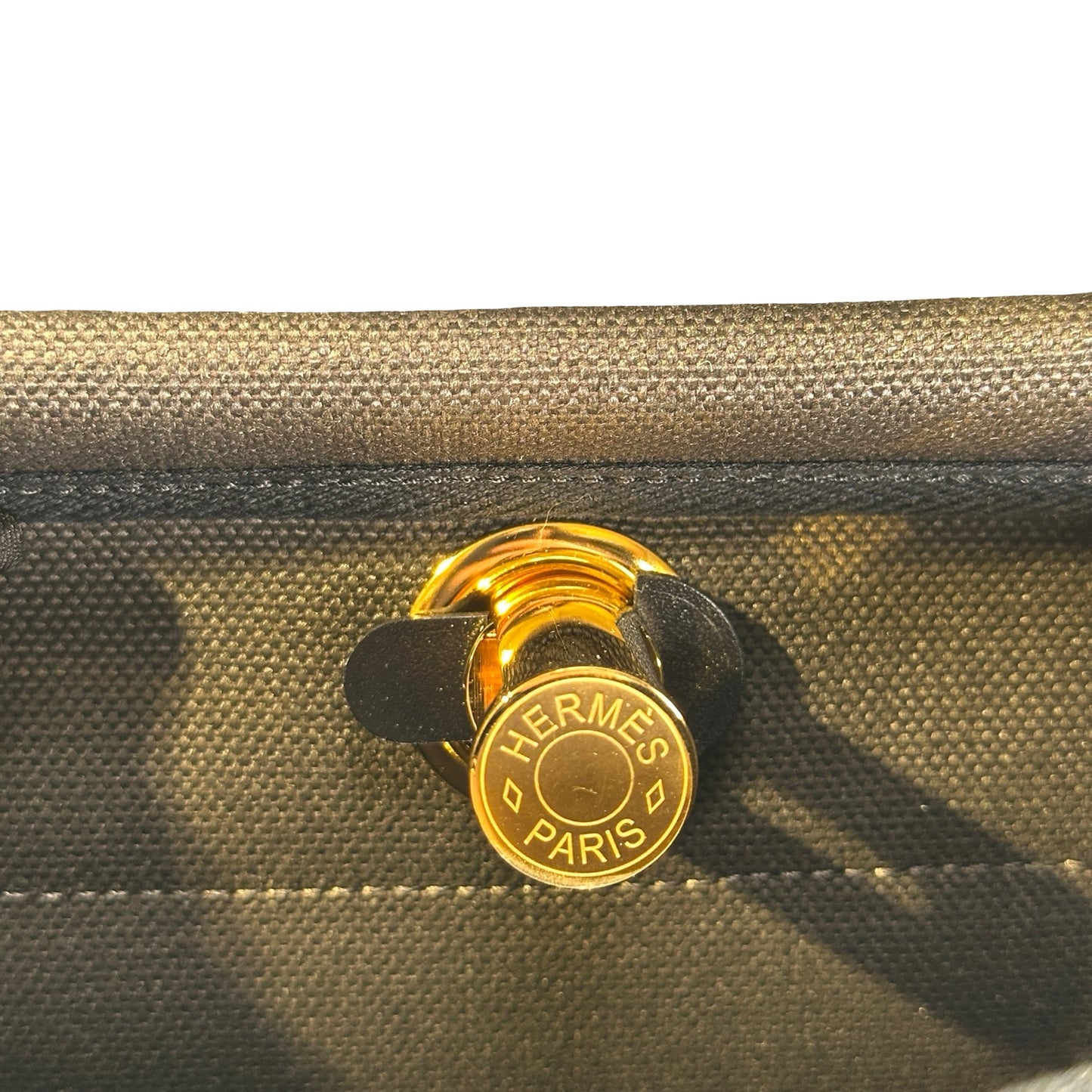 Brand New HERMES Canvas Leather Herbag Zip Shoulder Bag Black Gold