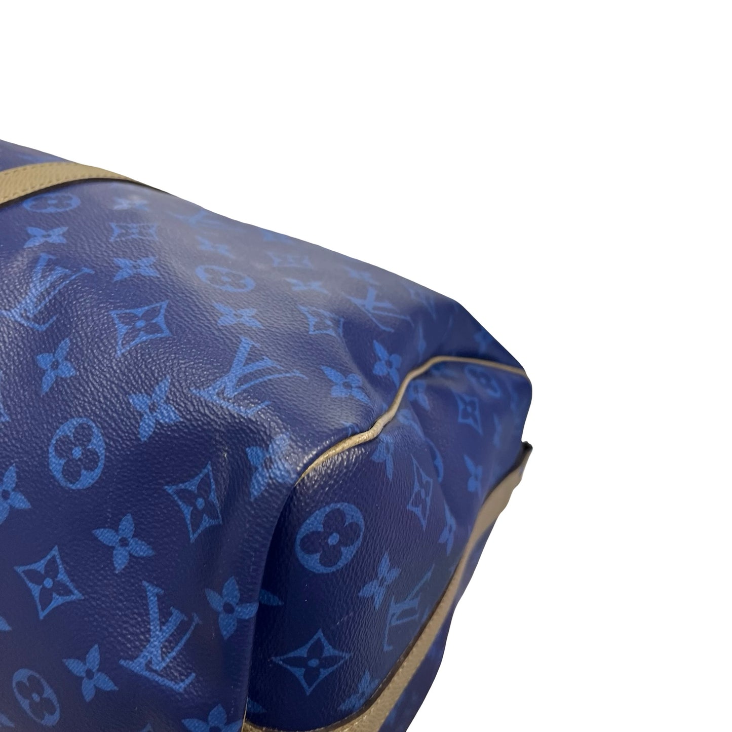 Used LOUIS VUITTON Monogram Keepall Bandoulière Travel Bag Blue Khaki Red Turquoise