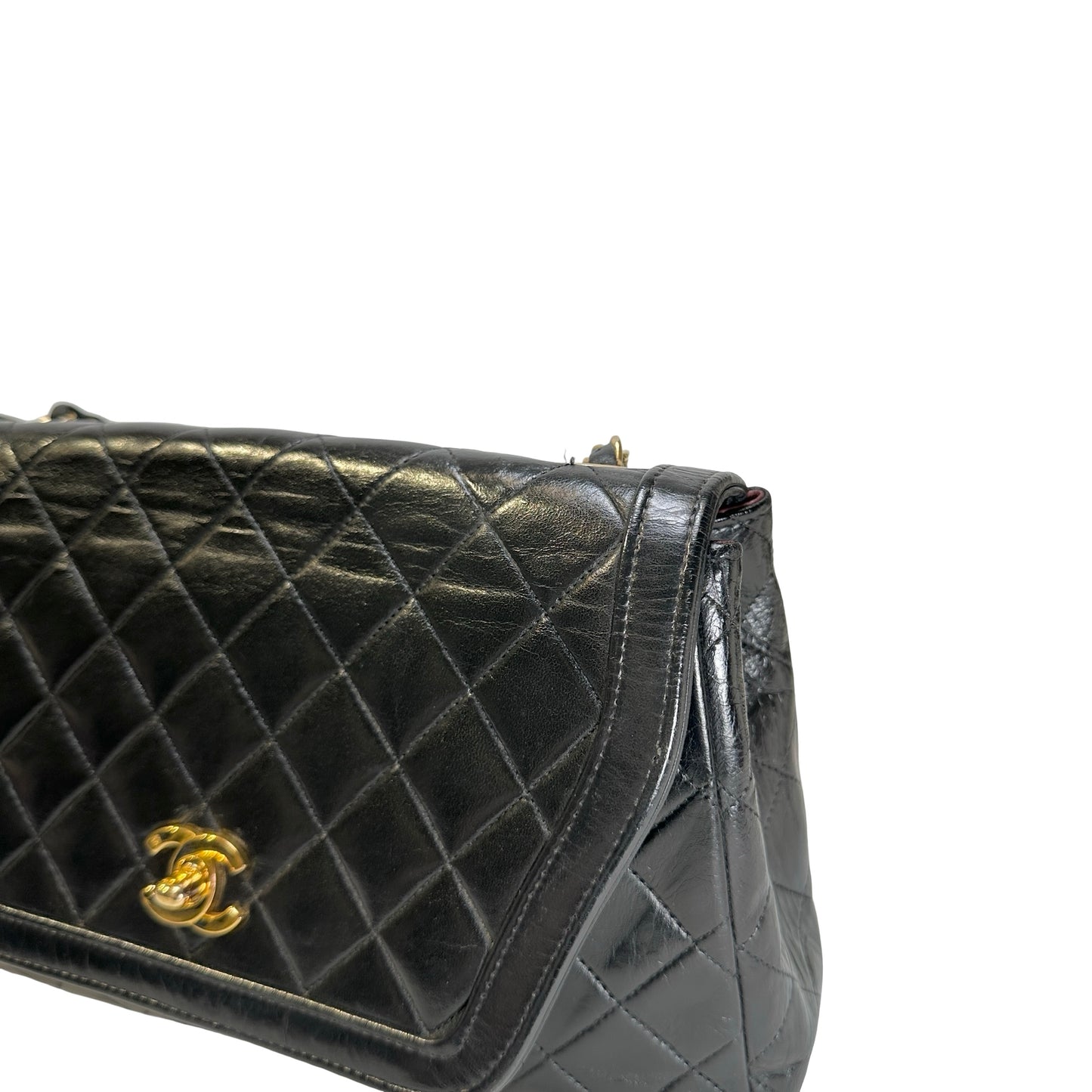 Used CHANEL Quilted Quilted Classic Flap Bag Shoulder Bag Black Gold