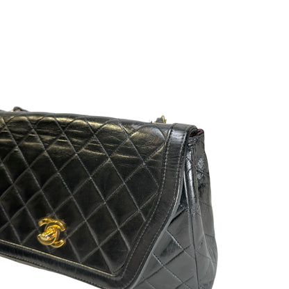 Used CHANEL Quilted Quilted Classic Flap Bag Shoulder Bag Black Gold