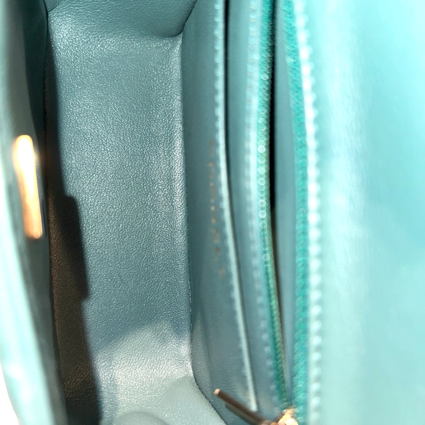 Used CHANEL Cross Body Bag Mini Flap 17cm Green PHW