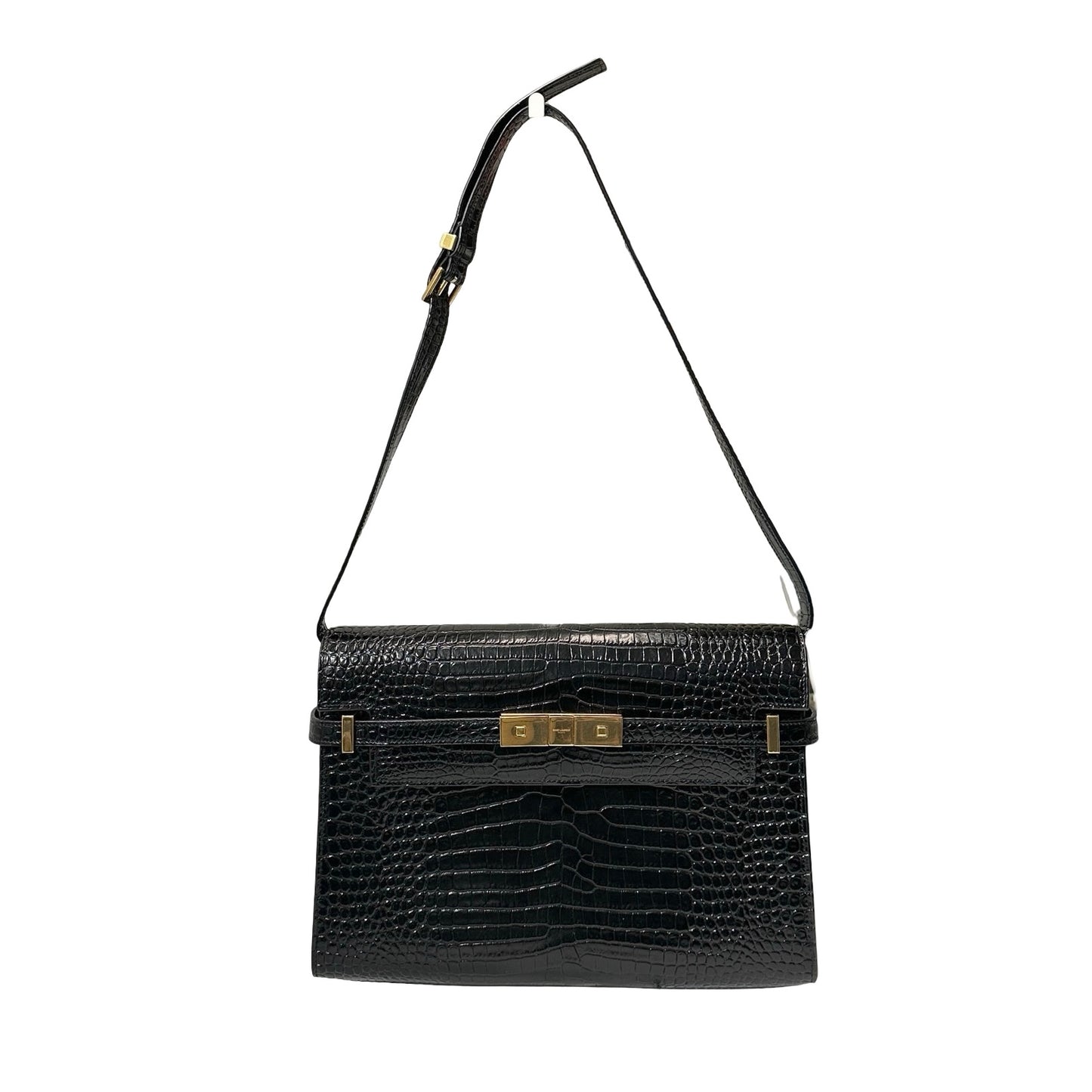 Used SAINT LAURENT Manhattan Medium Shoulder Bag Black GHW