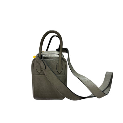Used Hermès Mini Lindy Cross Body Bag Green GHW