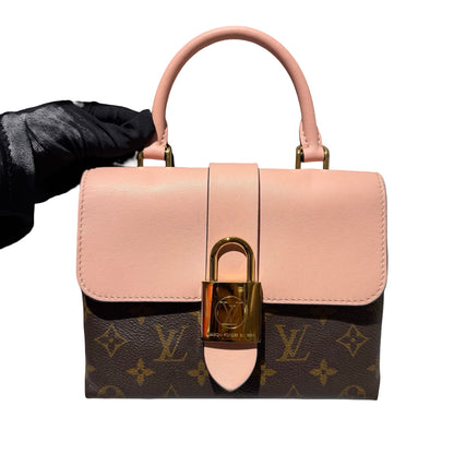 Used LOUIS VUITTON Canvas LOCKY BB Cross Body Bag Brown Pink GHW