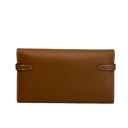 Used HERMES Epsom Kelly Long wallet Gold