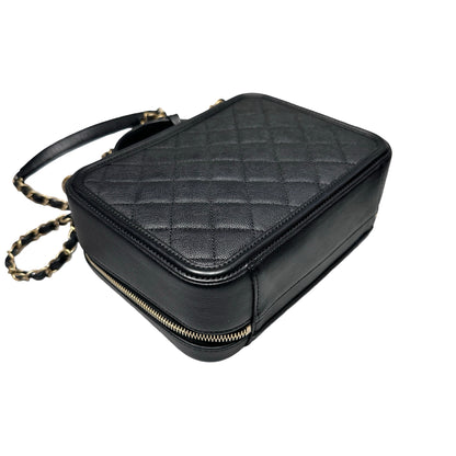 Used Chanel Vanity Case Chain Shoulder Bag Black GHW