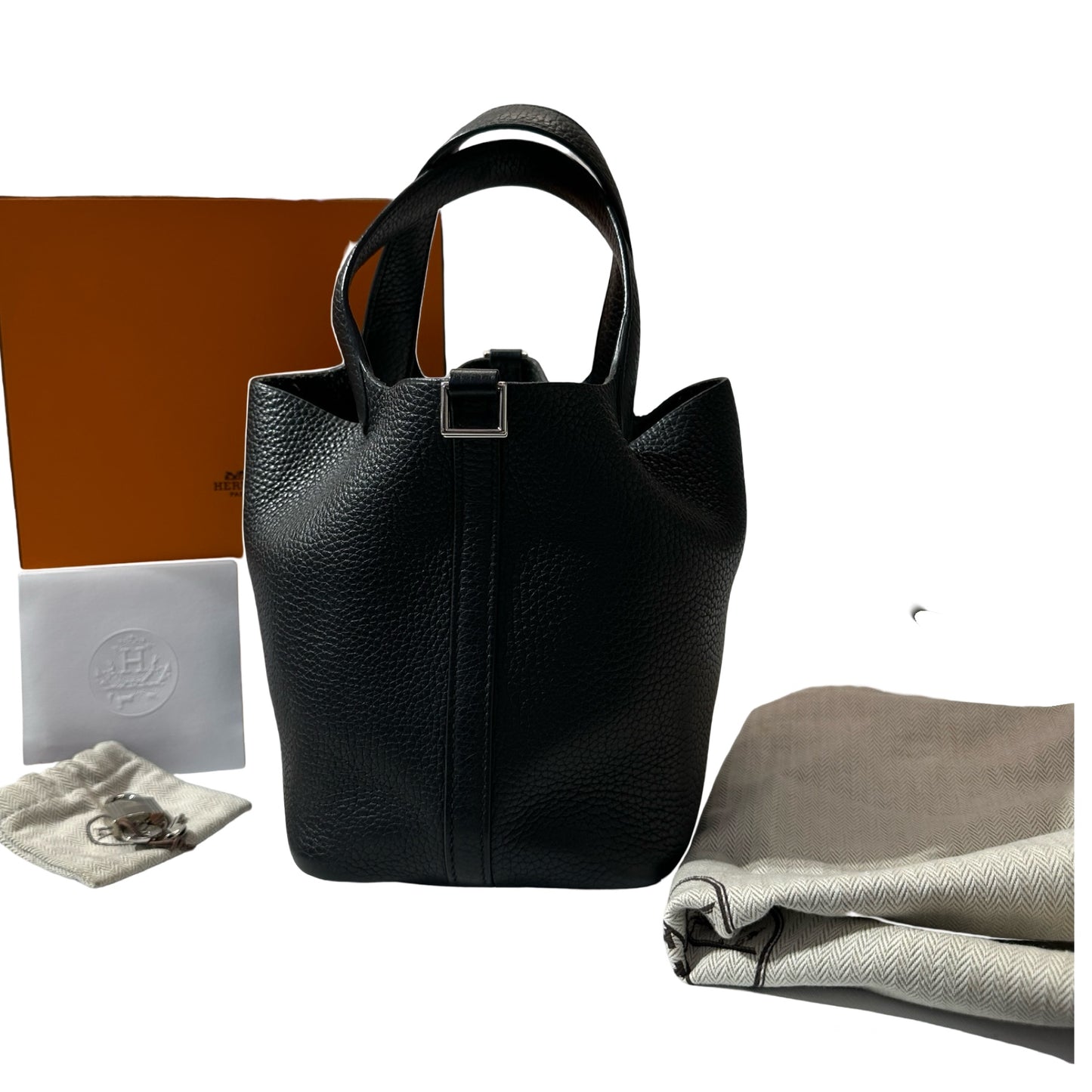 Used HERMÈS Picotin 18 Bucket Bag Black PHW