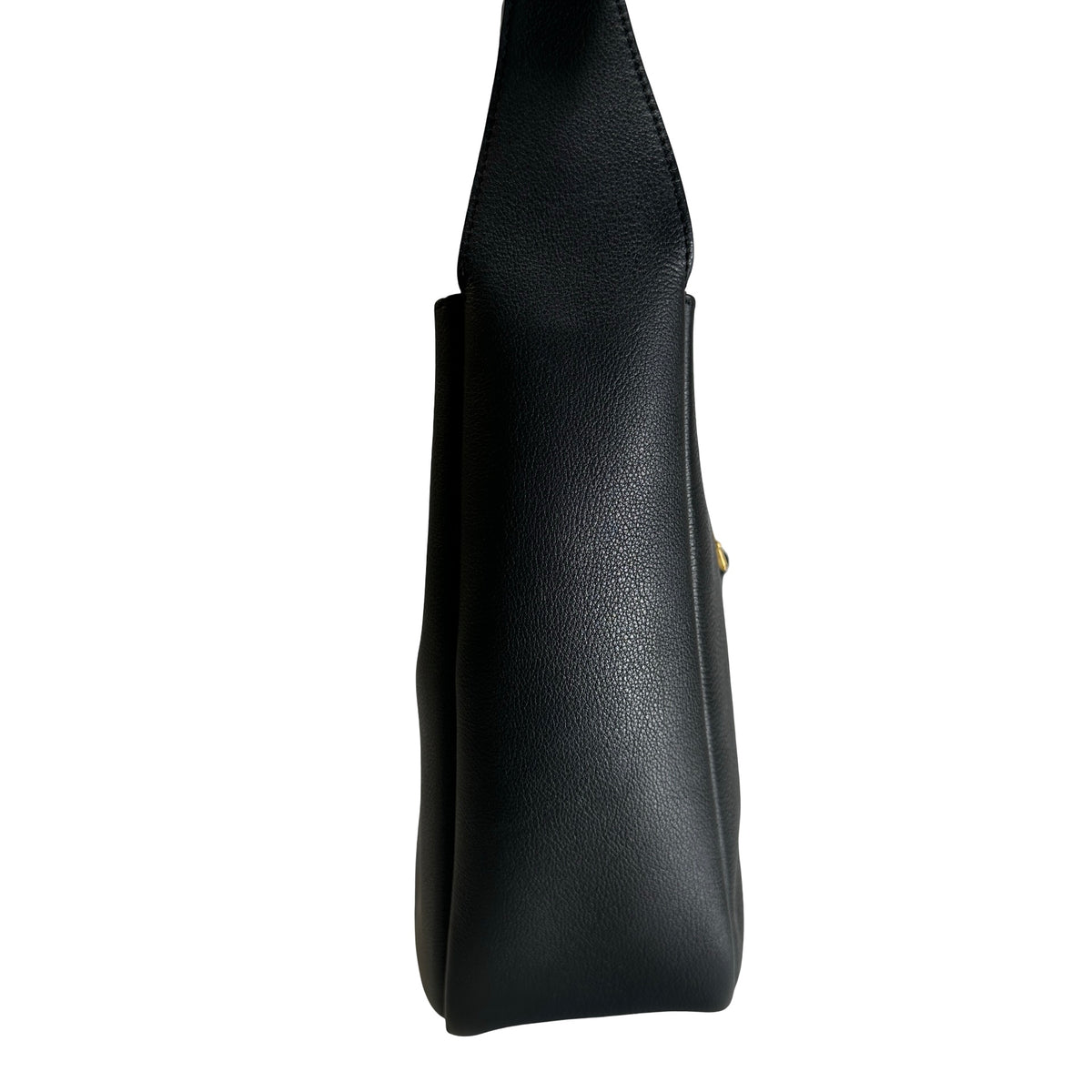 Used SAINT LAURENT Leather Le 5 à 7 Shoulder Bag Black Gold