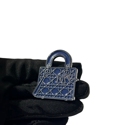 Used DIOR Metal Lady Dior Celebration Brooch Accessories Navy Blue PHW