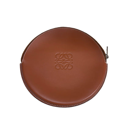 Used LOEWE Leather Anagram Heel Pouch Crossbody Bag Brown，PHW