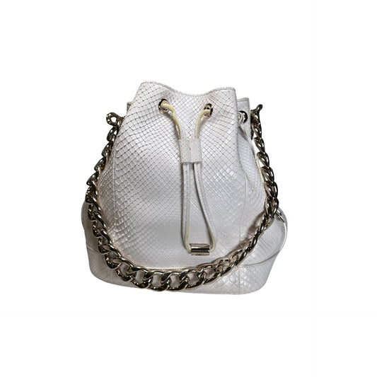 Used CHRISTIAN DIOR Python Bucket Bag Bucket Bag White GHW
