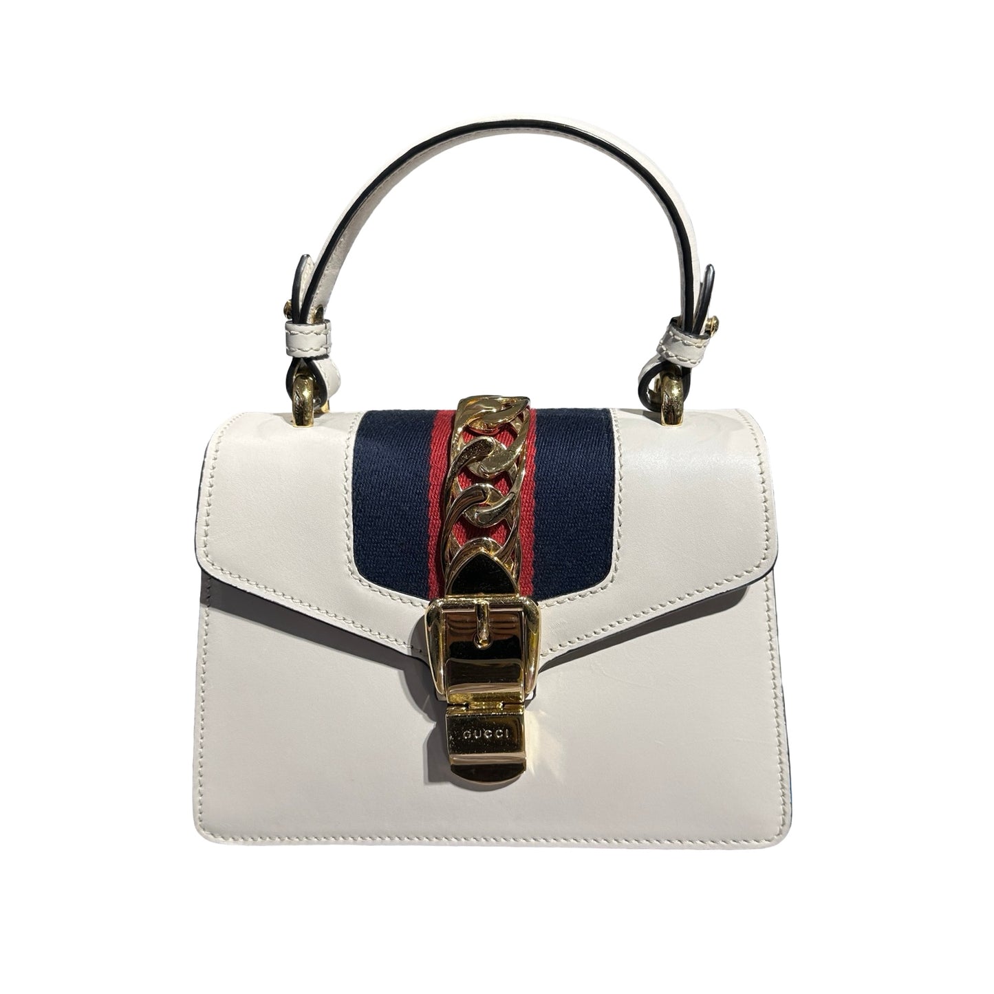 Used GUCCI Cross Body Bag White GHW