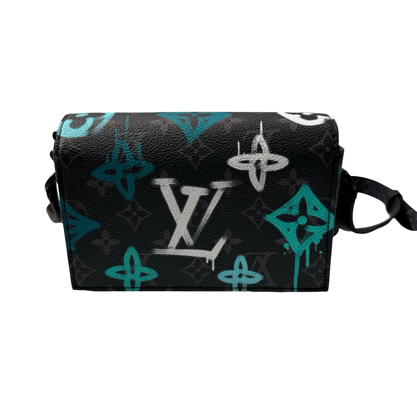 Used Louis Vuitton Monogram Eclipse coated canvas Steamer cross body Bag Black