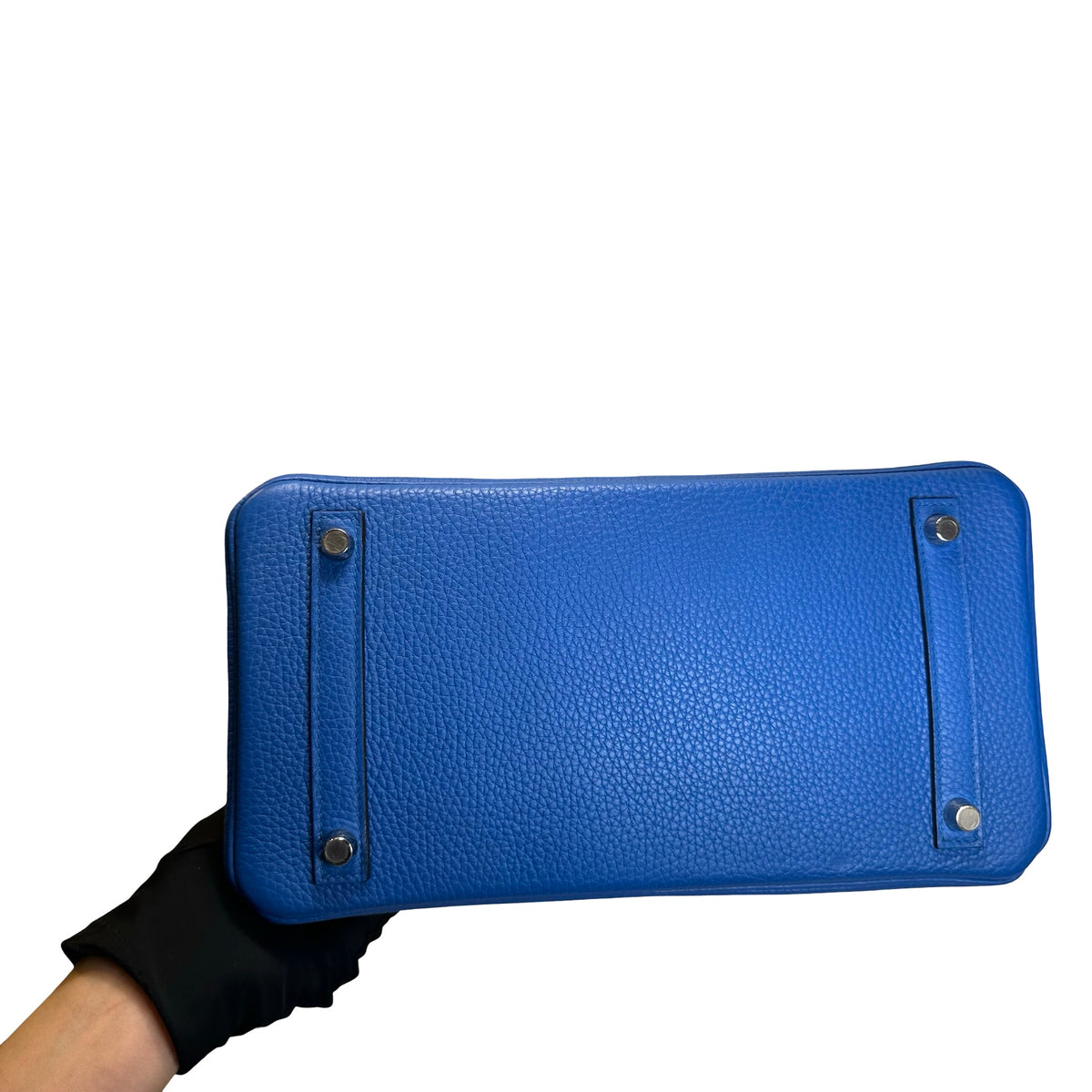 Used HERMES Togo Birkin 30 Handbag Blue PHW