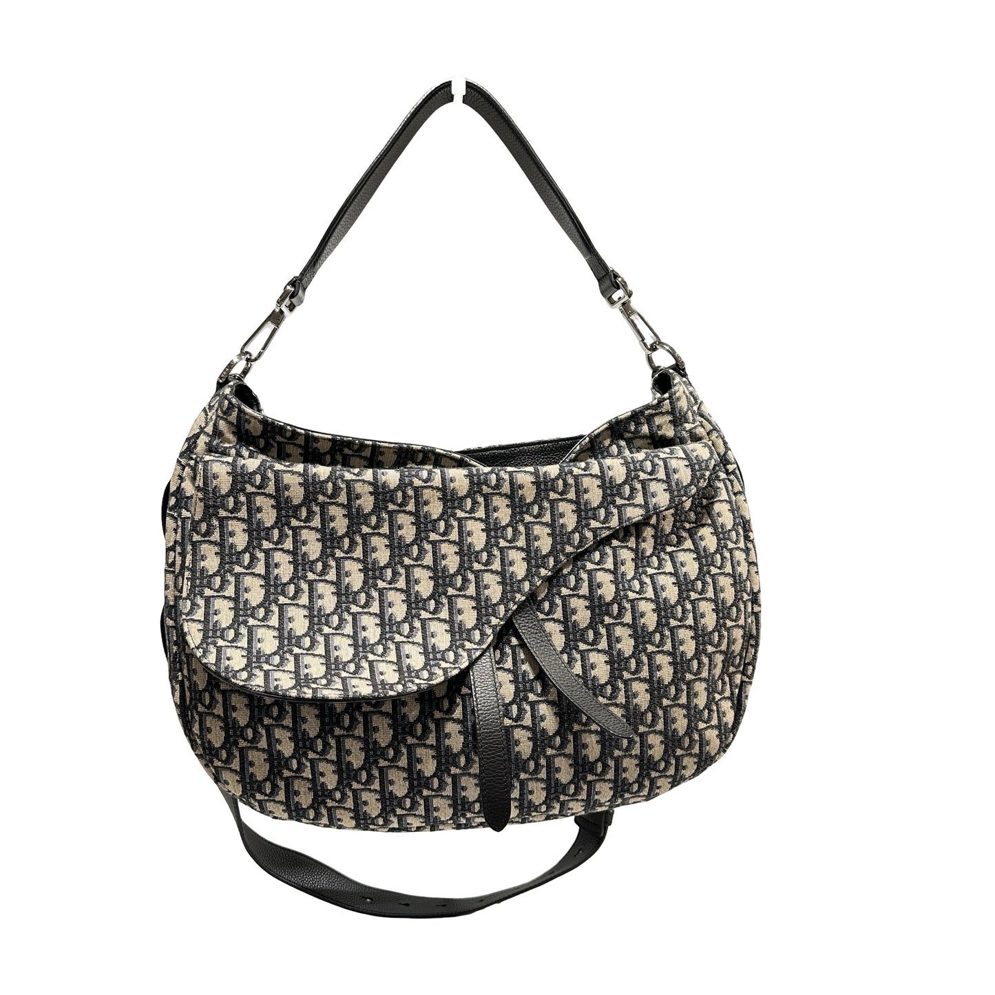 Used DIOR Canvas Oblique Saddle Messenger Bag GHW