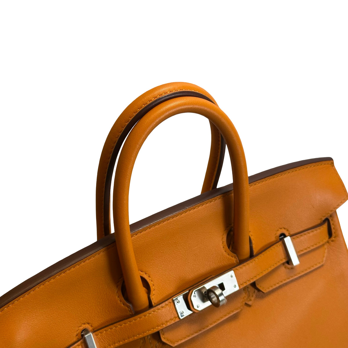 Used HERMES Swift Birkin 25 Handbag Orange PHW