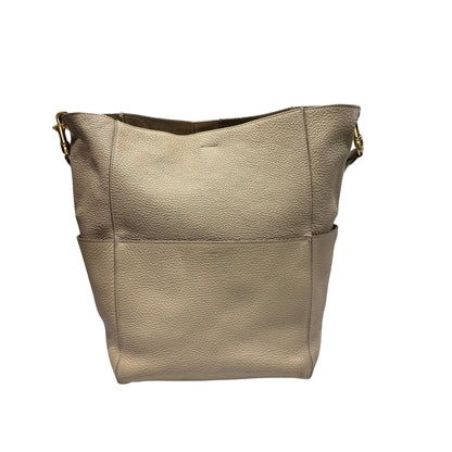 Used CÉLINE Seau Sangle Medium Shoulder Bag Beige GHW