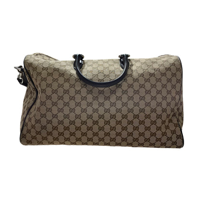 Used GUCCI GG CANVAS Medium Duffle Duffel Bag Brown