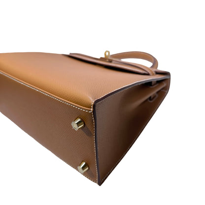 Used Hermès Epsom leather kelly 25 Shoulder Bag Gold GHW
