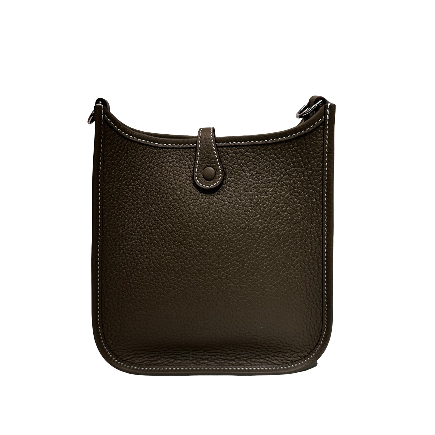 New HERMÈS MINI EVELYNE Cross Body Bag Etoupe PHW