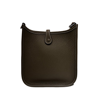 New HERMÈS MINI EVELYNE Cross Body Bag Etoupe PHW