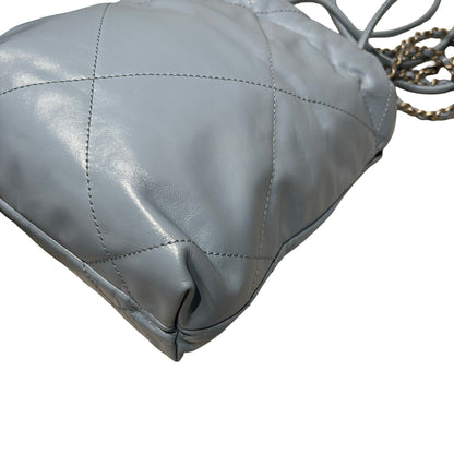 Used CHANEL 22 mini Cross Body Bag Baby Blue GHW