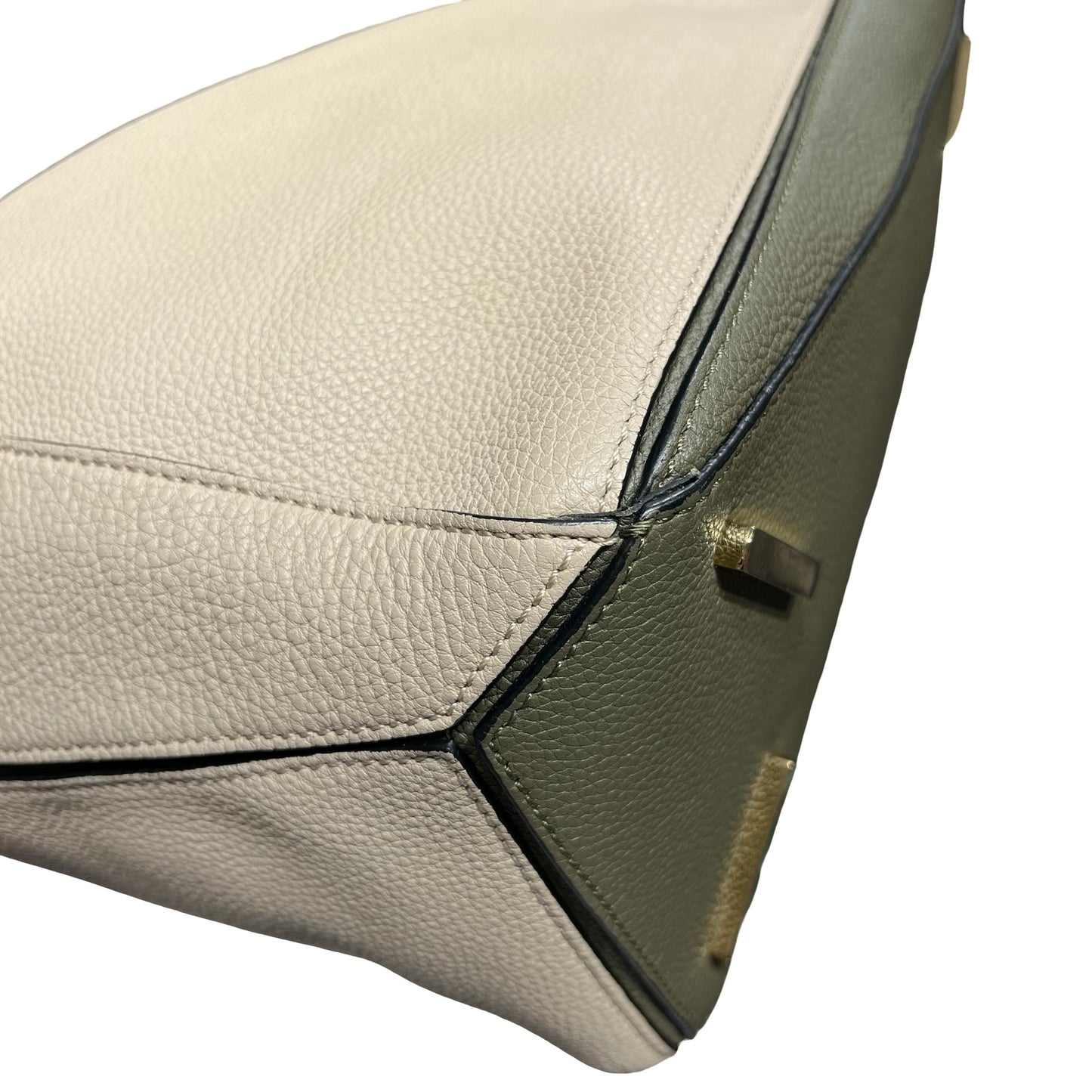 Used LOEWE Puzzle Crossbody Bag Beige Green