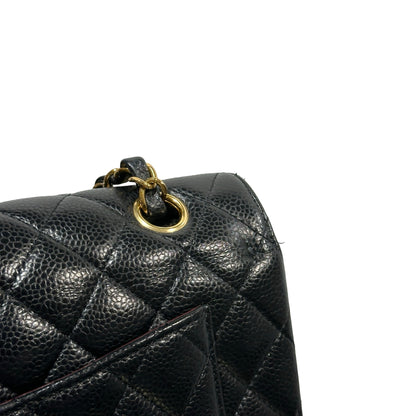 Used CHANEL Caviar Quilted CF23 Chain Shoulder Bag Black Gold