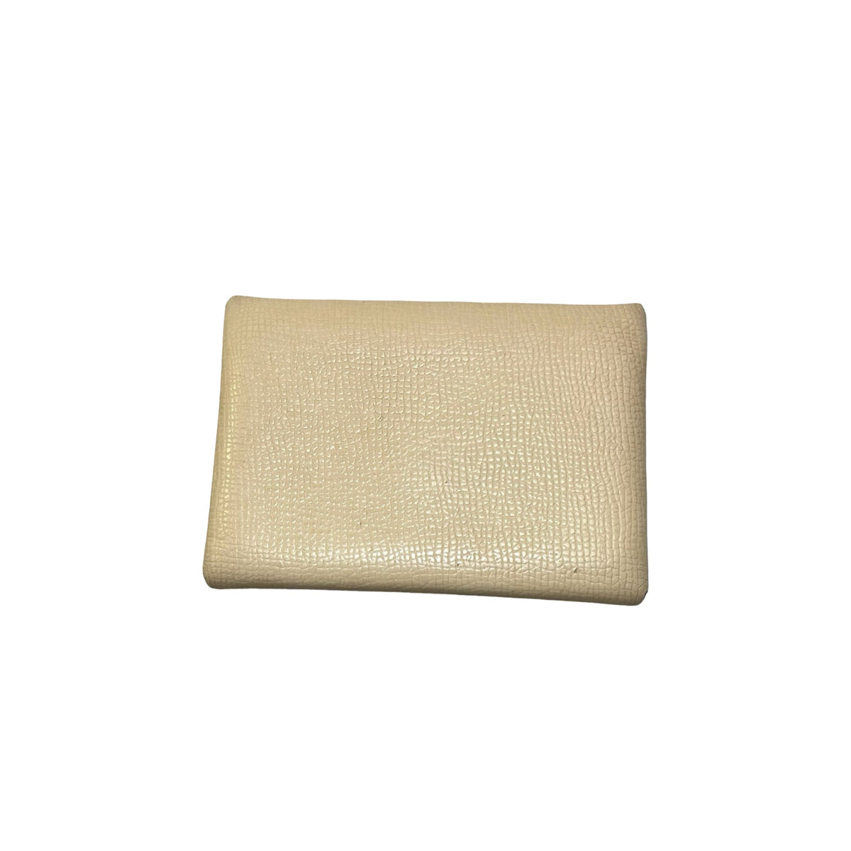 Used HERMES Leather Calvi Duo Card case Nata