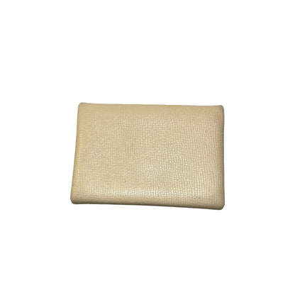 Used HERMES Leather Calvi Duo Card case Nata