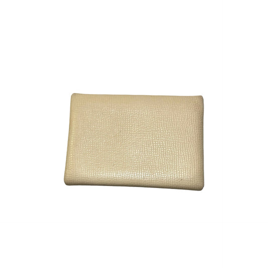 Used HERMES Leather Calvi Duo Card case Nata