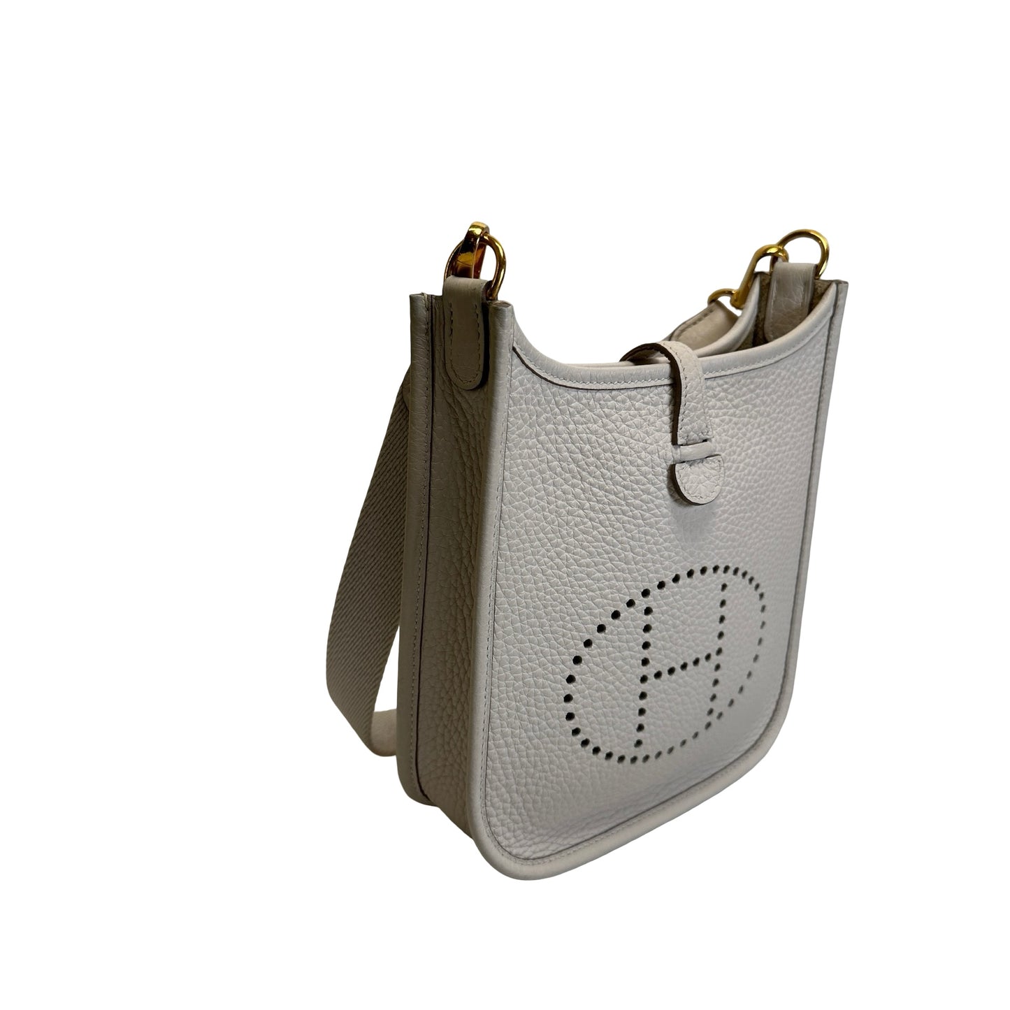 Used HERMES Clemence Leather Evelyne Cross body bag Craie