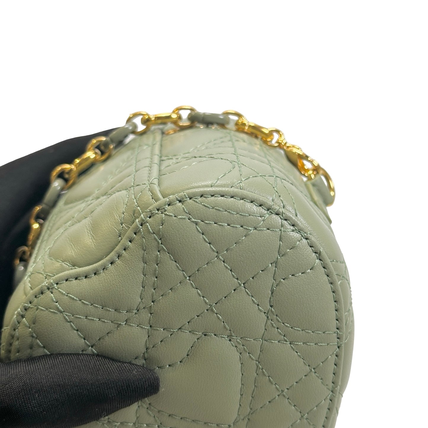 Used DIOR Cannage Dior Travel Vanity Case Vanity case Green GHW