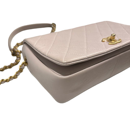 Used CHANEL Quilted Caviar 20B small fashion therapy flap bag Chain Shoulder Bag Light Purple