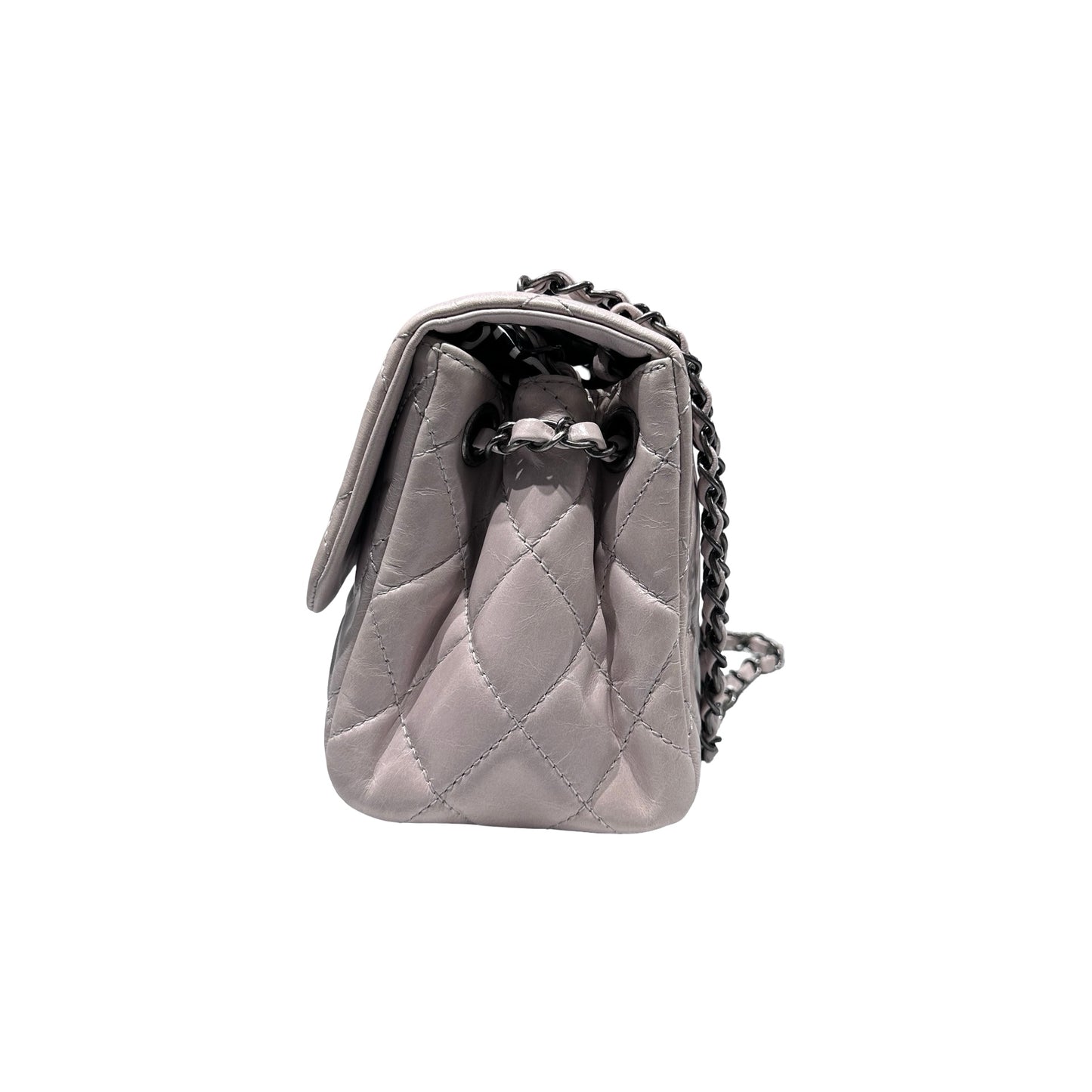 Used CHANEL Flap Chain Shoulder Bag Grey