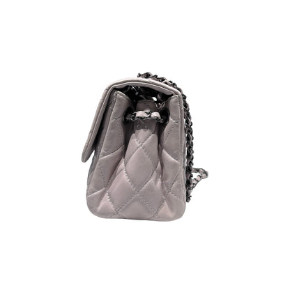 Used CHANEL Flap Chain Shoulder Bag Grey