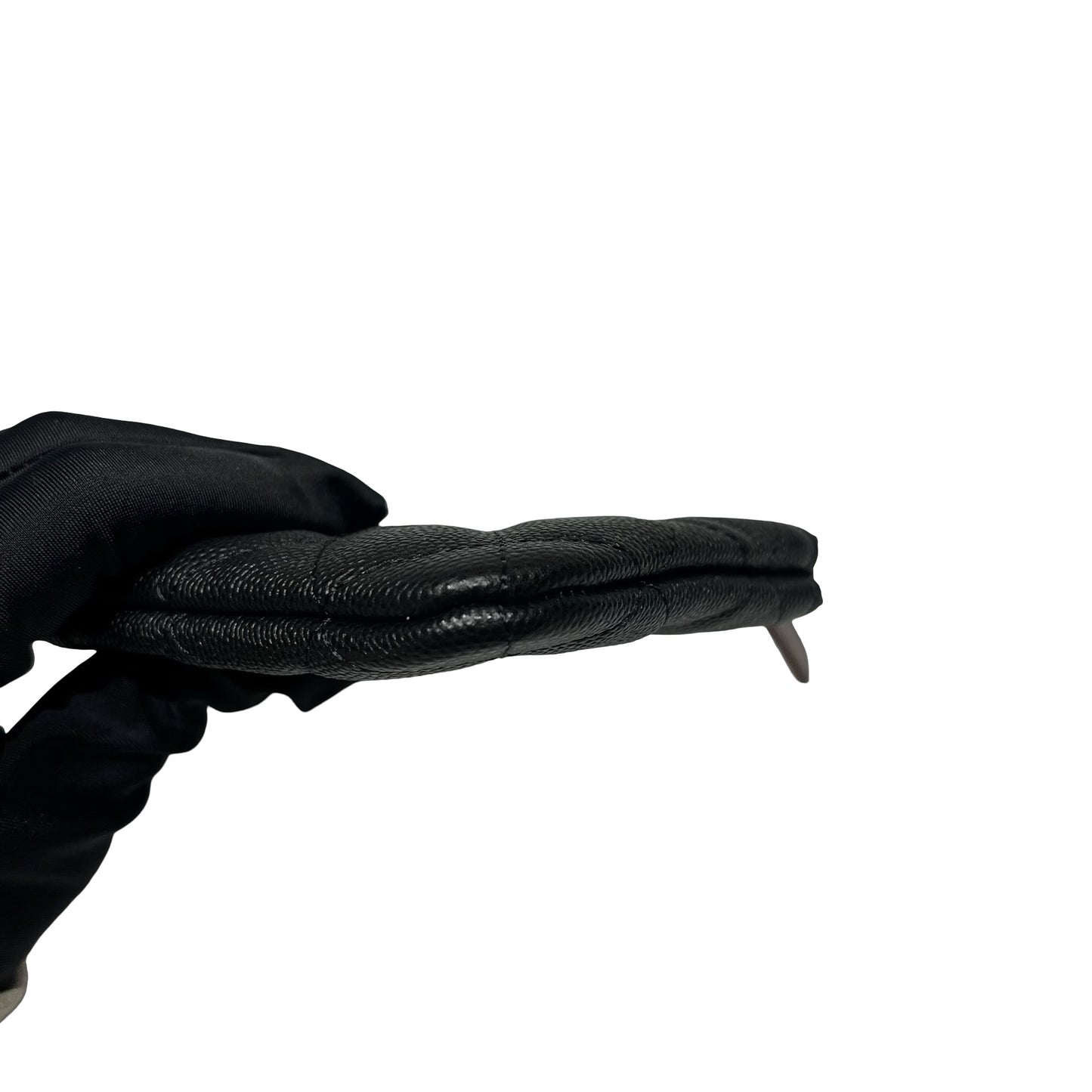 Unused CHANEL Calfskin Leather Pouch Black GHW