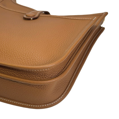 Used HERMES Clemence Evelyne Shoulder Bag Gold