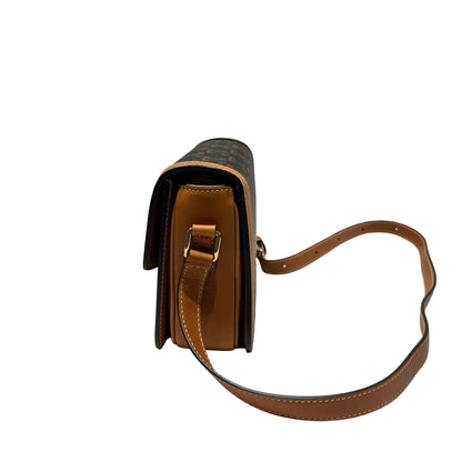 Used CÉLINE Triomphe Cross Body Bag Brown GHW