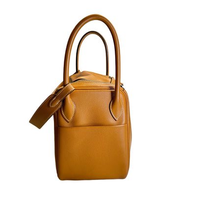 Used HERMES Leather Lindy 26 Shoulder Bag Brown PHW