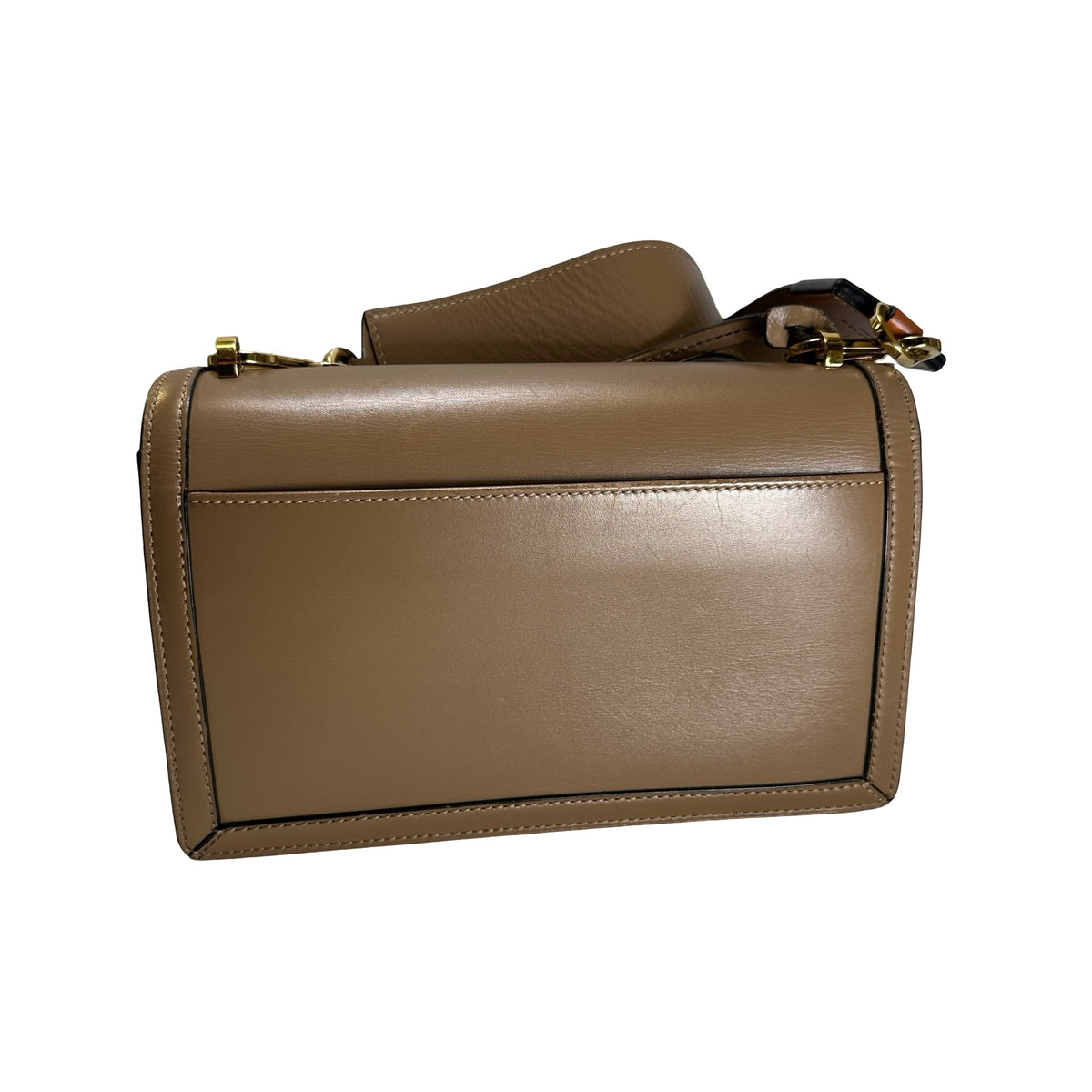 Used LOEWE Calfskin Barcelona Crossbody Bag Brown GH