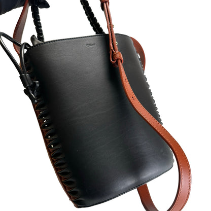 Used CHLOE Leather Gate Bucket Bag Bucket Bag White Brown Black
